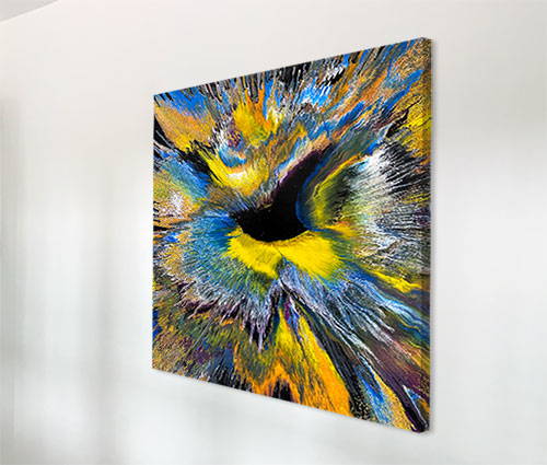 blue and yellow abstract painting