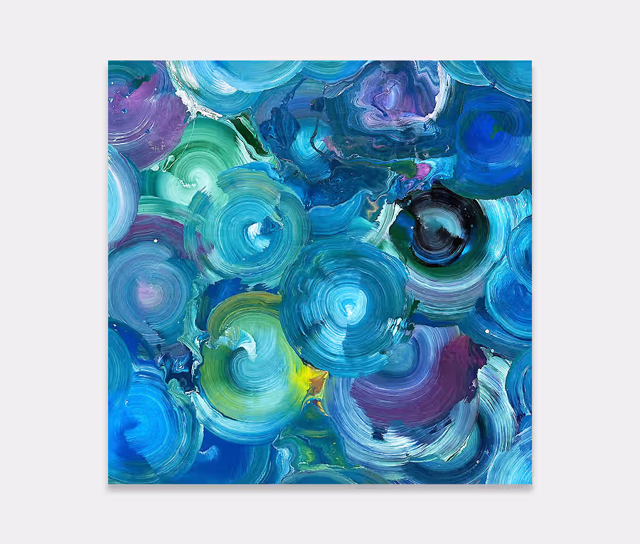 green and blue abstract art