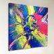 pink blue and lime green abstract art