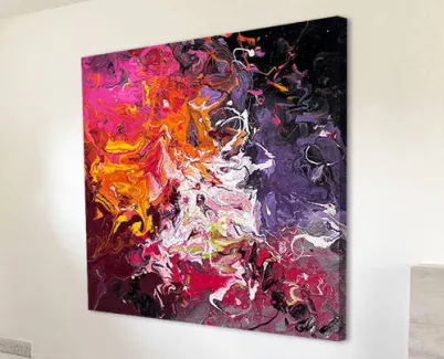 purple and orange abstract painting