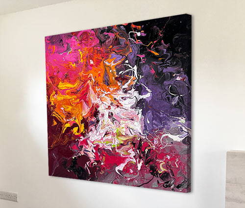 purple and orange abstract painting