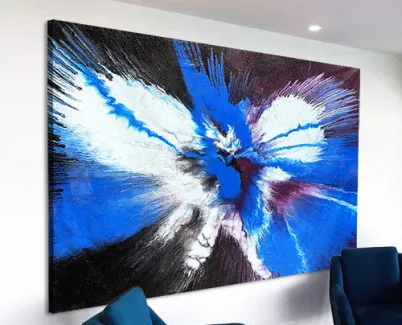 purple white and blue large art