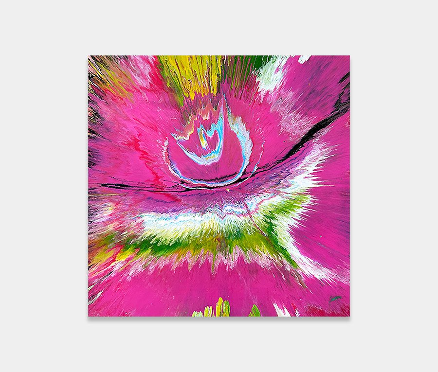 Square-lime-and-pink-abstract-art