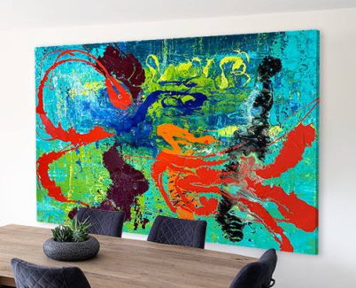 brightly colored abstract painting