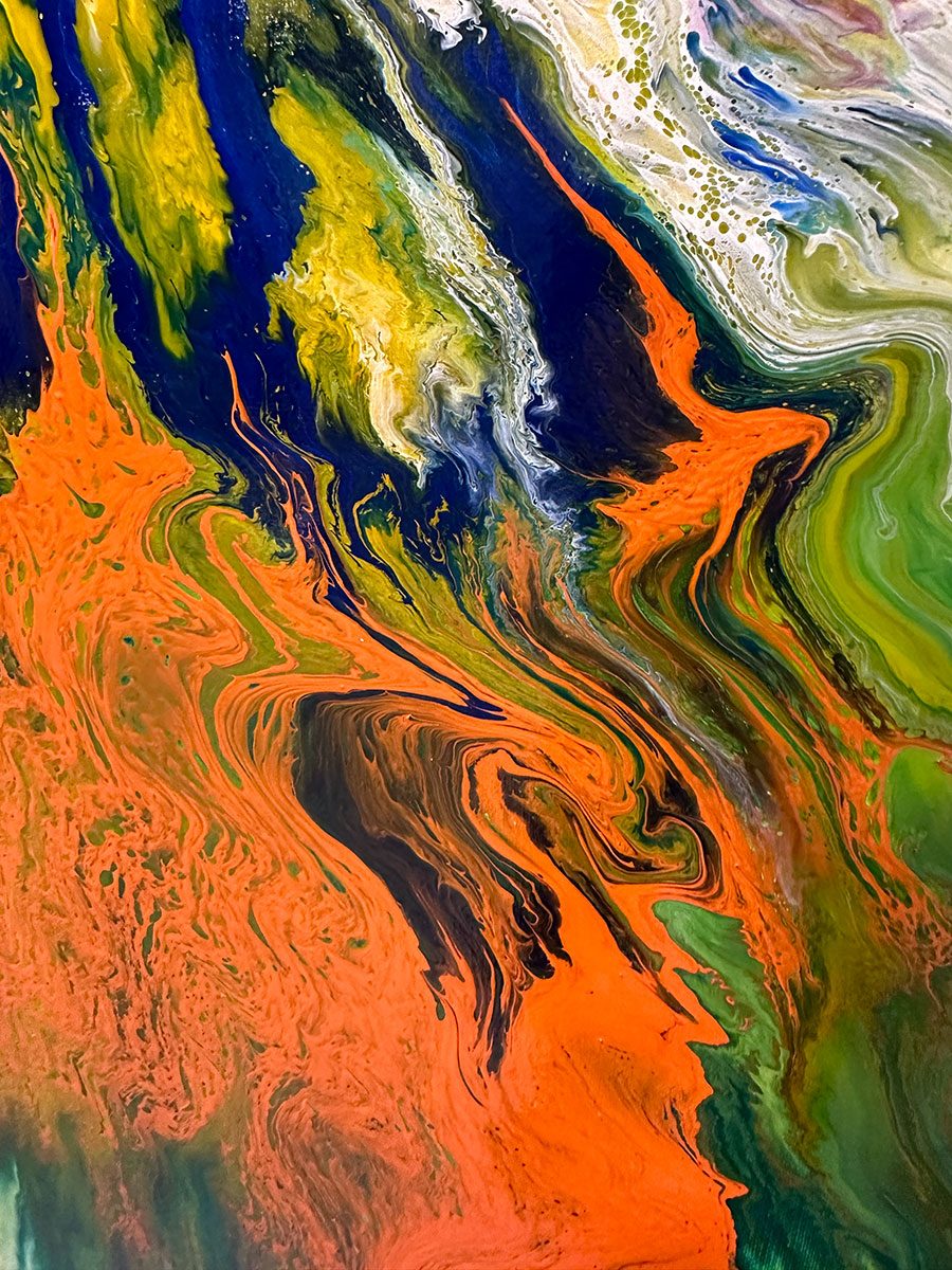 orange and green paint on canvas orange and green paint on canvas