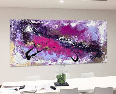 pink purple and gold abstract art
