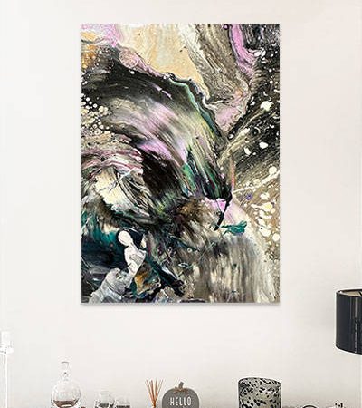 black and grey art print
