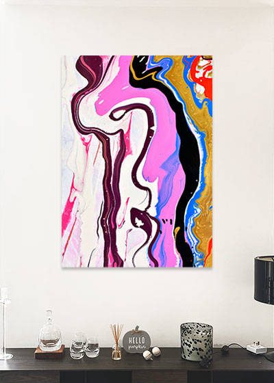 purple and pink art print