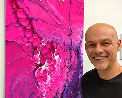 MOMENTUS acrylic art print acrylic art print pink and raspberry textures