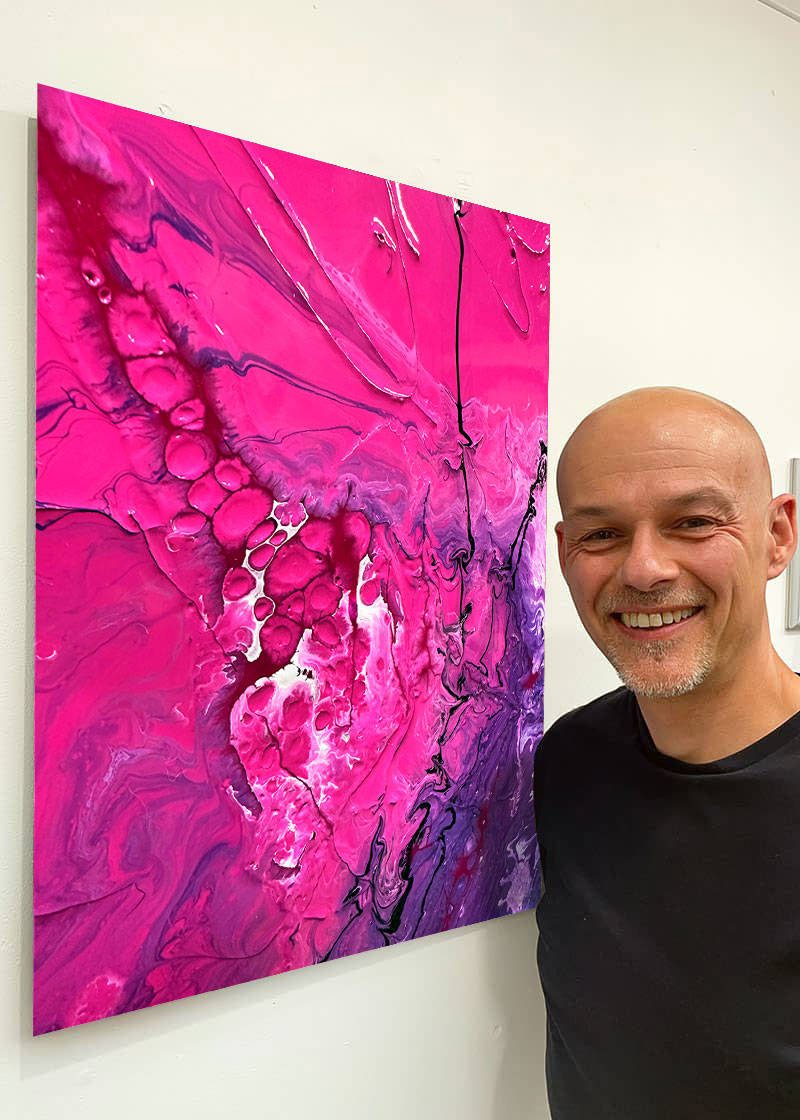 MOMENTUS acrylic art print acrylic art print pink and raspberry textures