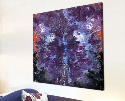 Purple, black and red art