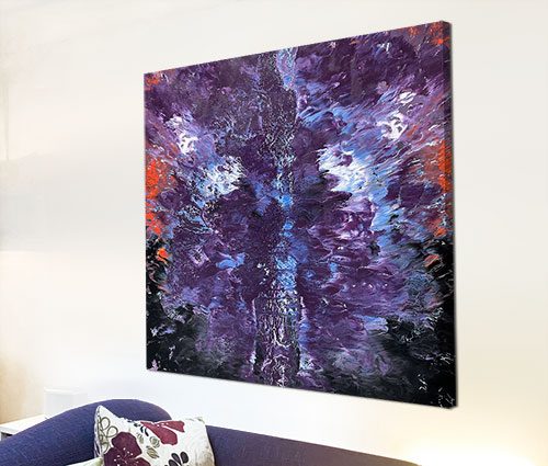 Purple, black and red art