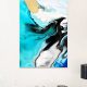 blue and white art print