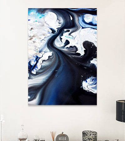 black and blue art print