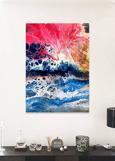 red and blue art print
