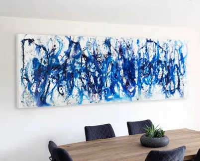 blue and white abstract art