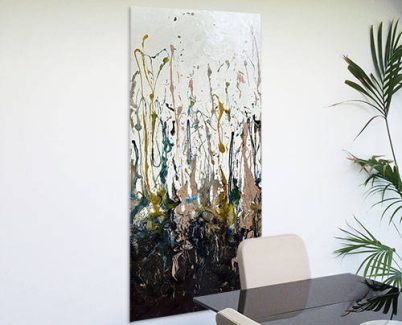 copper and gold abstract painting