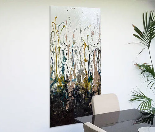 copper and gold abstract painting