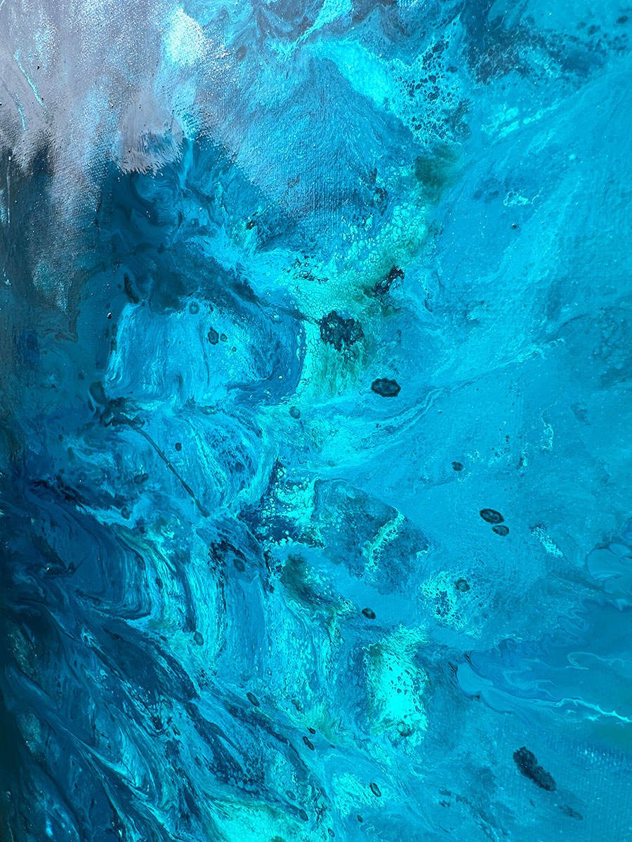 blue colored pigments with metallic sparkles mixed with resin blue colored pigments with metallic sparkles mixed with resin