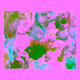 green and copper swirls art painting