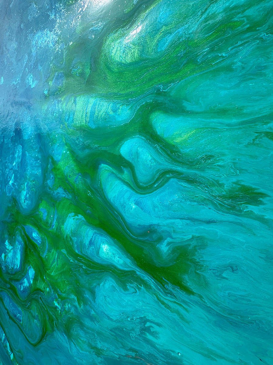 metallic green and jade color resin pigments on canvas metallic green and jade color resin pigments on canvas
