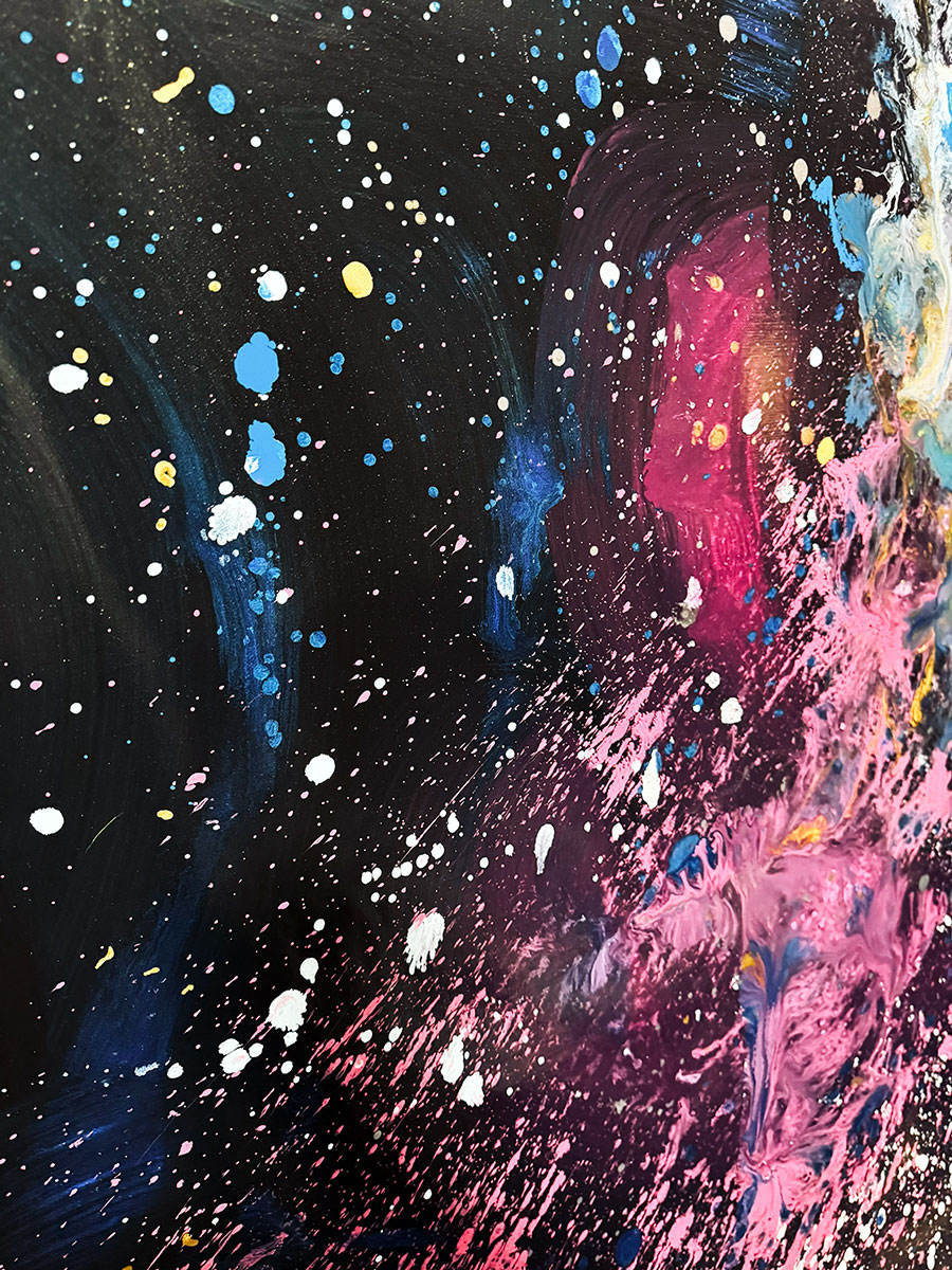 splashed paint on black canvas looking like the universe splashed paint on black canvas looking like the universe
