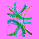 turqouise green and gold abstract flower art