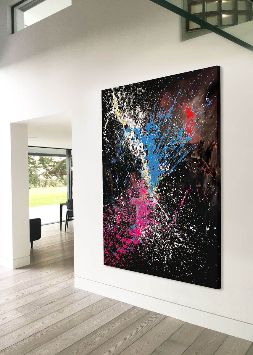 very large oversized abstract art in a hallway very large oversized abstract art in a hallway